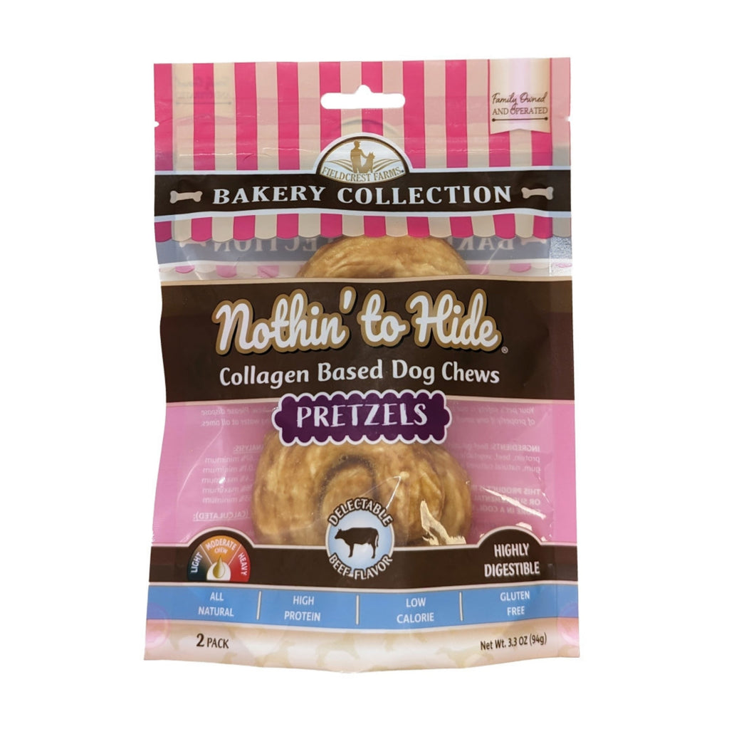 Fieldcrest Farms Nothin' To Hide Bakery Collection Dog Treat Pretzel, Beef, 1ea/3 in, 2 pk