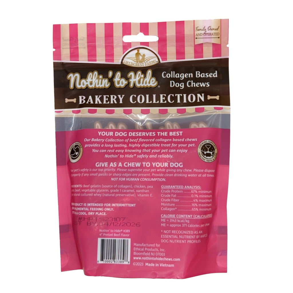 Fieldcrest Farms Nothin' To Hide Bakery Collection Dog Treat Pretzel, Beef, 1ea/4 in