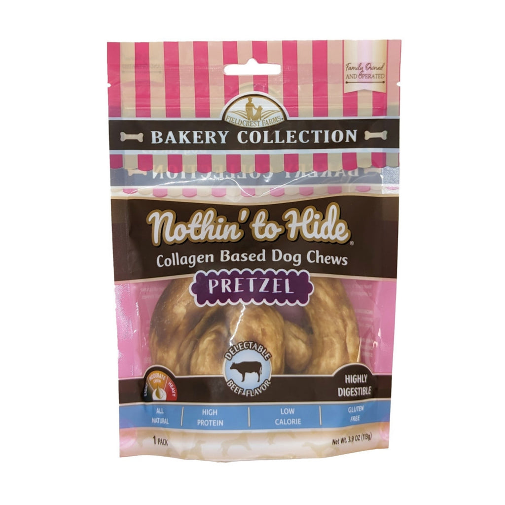 Fieldcrest Farms Nothin' To Hide Bakery Collection Dog Treat Pretzel, Beef, 1ea/4 in