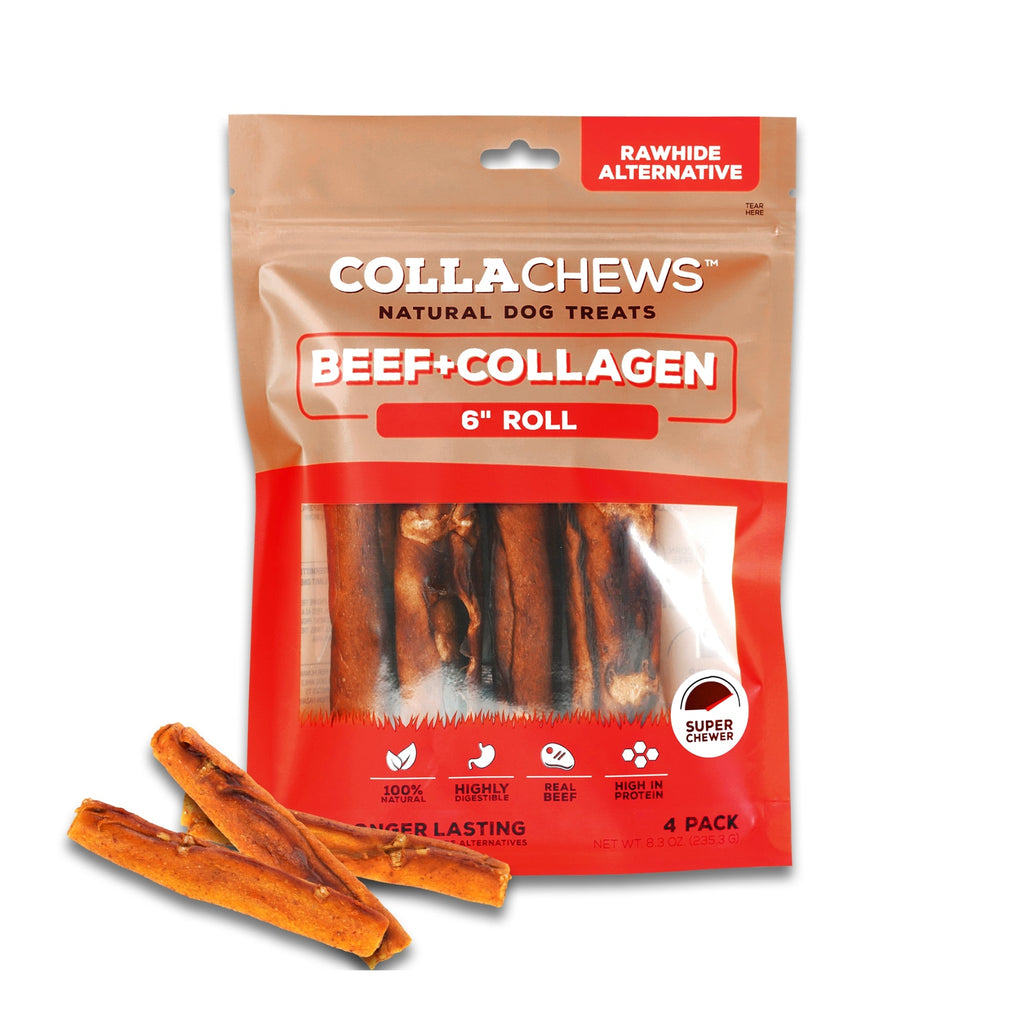 Collachews Collagen Roll Beef 6in. 4Pk