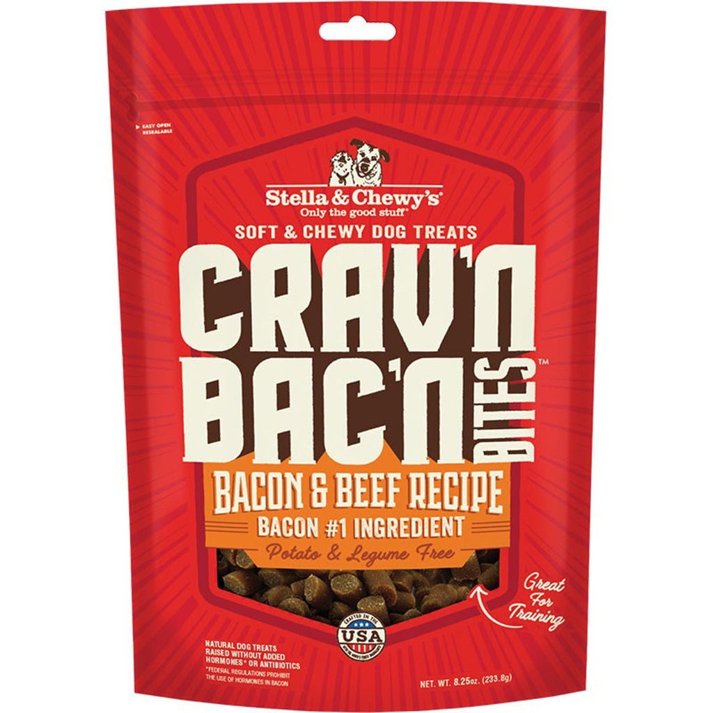 Stella and Chewys Dog Cravn Bacon Bites Beef 825oz for your Pet Dog with Pet Store X!