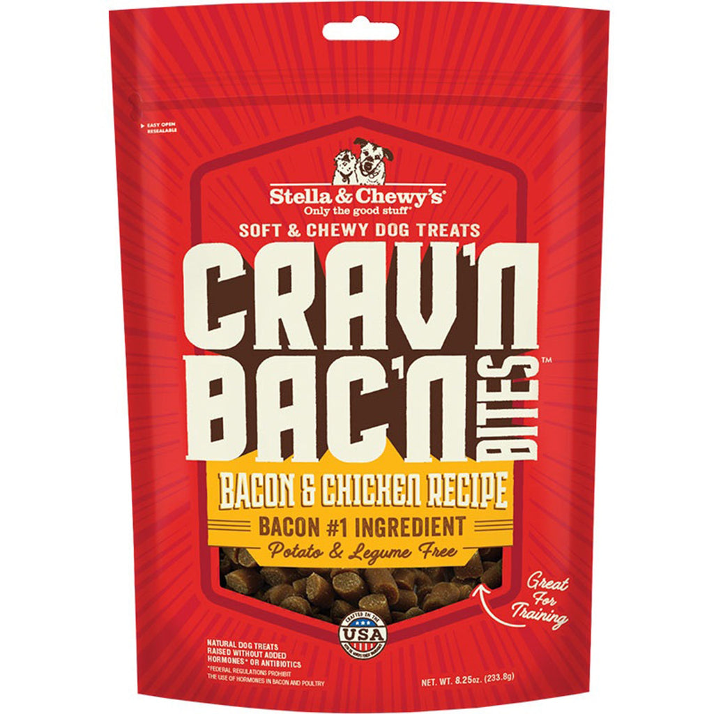 Stella and Chewys Dog Cravn Bacon Bites Chicken 825oz for your Pet Dog with Pet Store X!