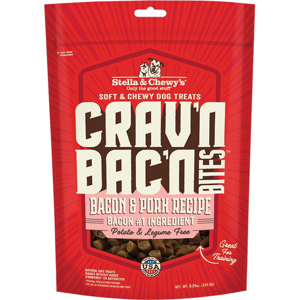 Stella and Chewys Dog Cravn Bacon Bites Pork 8.25oz.