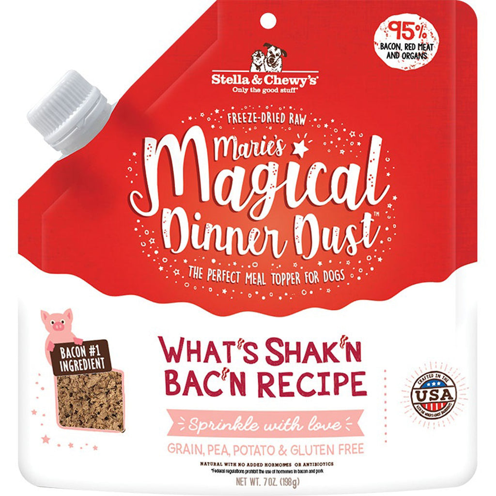 Stella And Chewys Dog Freeze-Dried Marie Magical Dinner Dust Bacon 7oz.