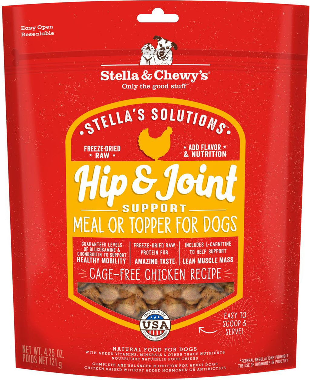 Stella and  Chewys Dog Solutions Hip and Joint Support Chicken 4.25oz.