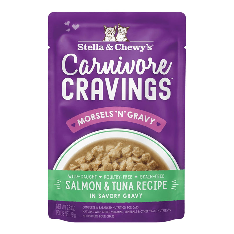 Stella and Chewys Carnivore Cravings MorselsNGravy Salmon and Tuna Recipe 28oz (Case of 24) for your Pet Cat with Pet Store X!