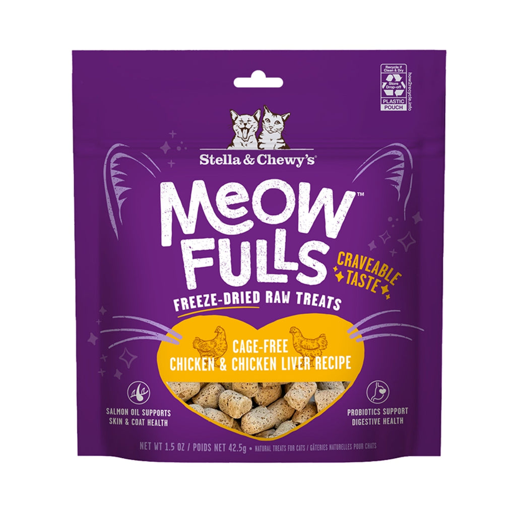 Stella & Chewys Cat Meowfulls Freeze Dried Treat Chicken & Liver 15oz for your Pet Cat with Pet Store X!