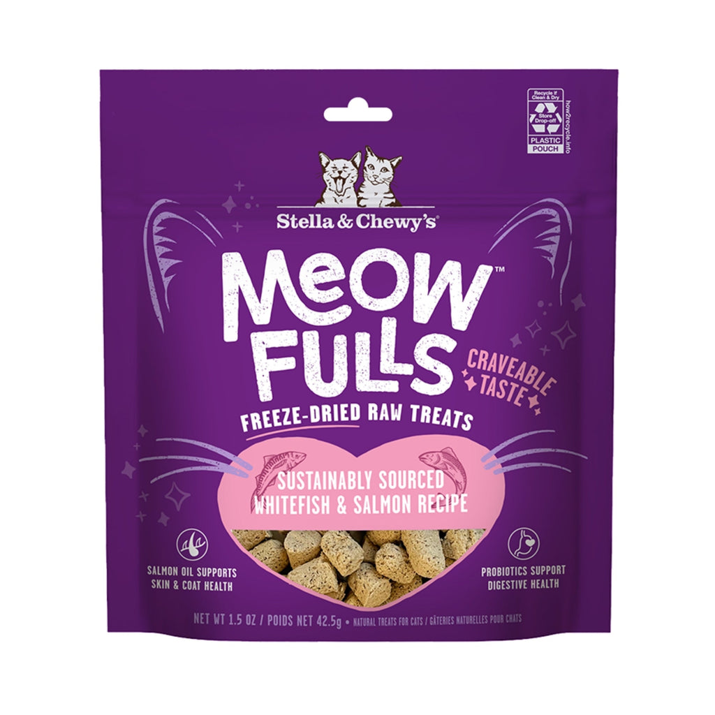 Stella & Chewys Cat Meowfulls Freeze Dried Treat Whitefish & Salmon 15oz for your Pet Cat with Pet Store X!