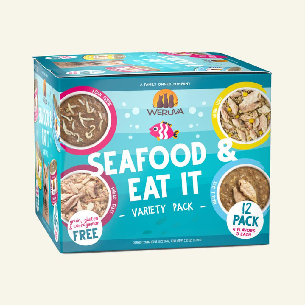 Weruva Cat Seafood and Eat It! Variety Pack 3oz (Case of 12) for your Pet Cat with Pet Store X!