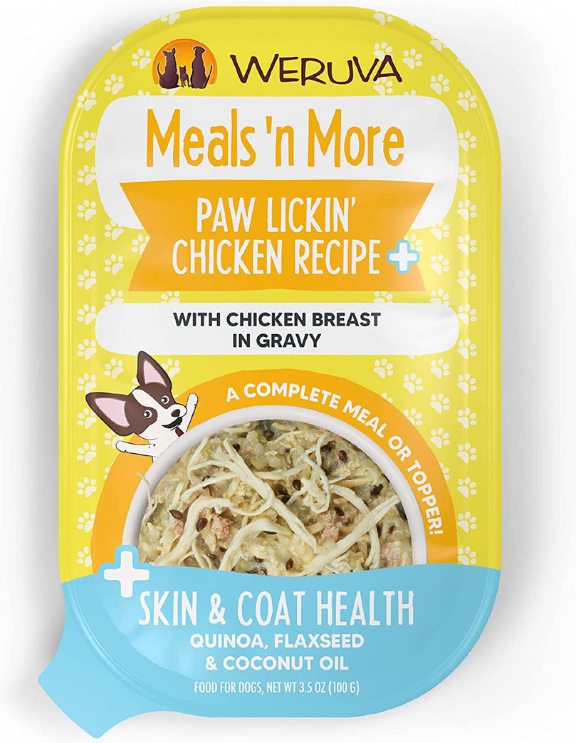 Weruva Dog Meals N More Paw Lickin Chicken Cup 35oz (Case of 12) for your Pet Dog with Pet Store X!