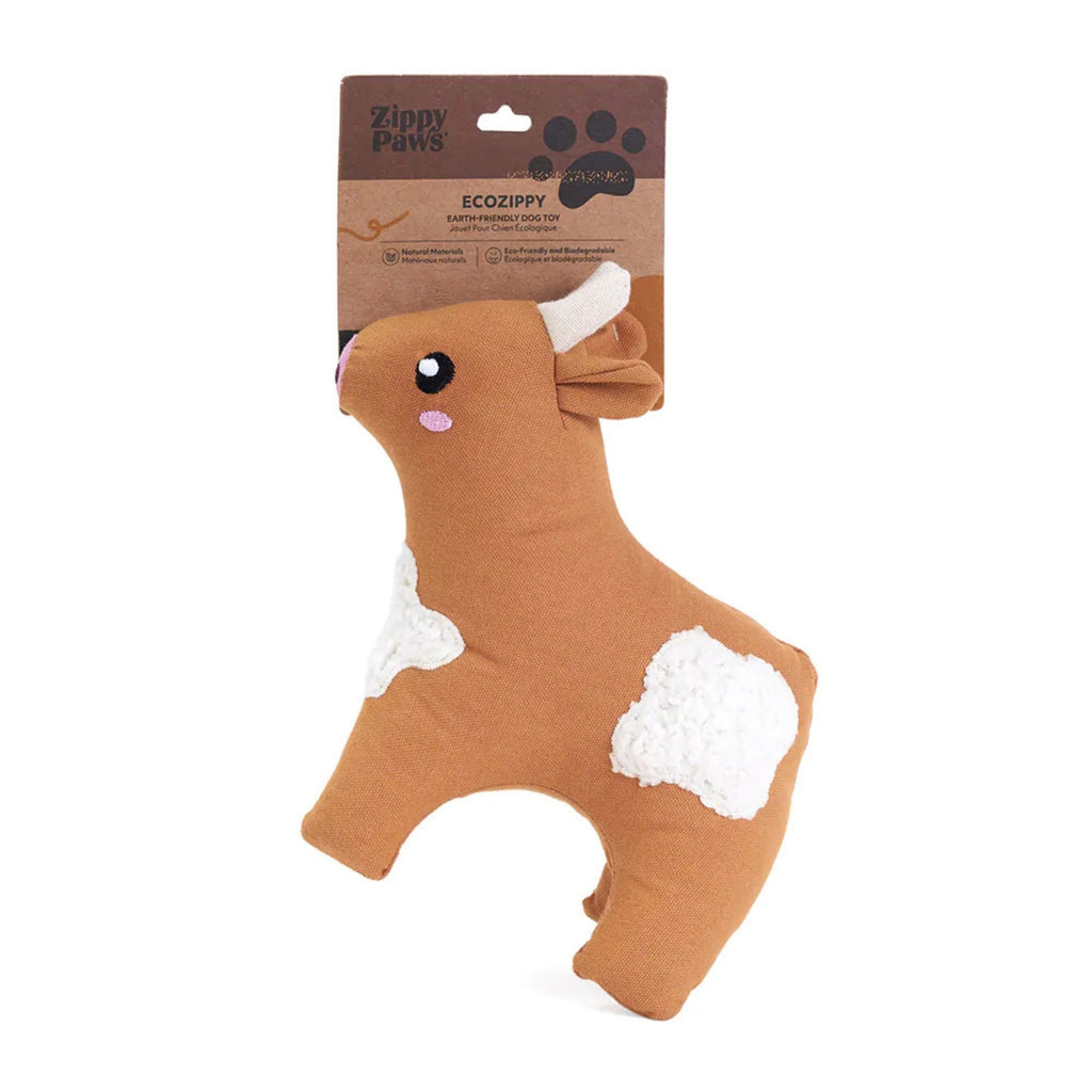 Zippypaws Ecozippy Cotton Cuddler Cow Brown