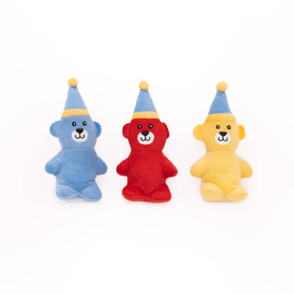 Zippypaws Birthday Miniz Birthday Bears XSmall-3 Pk