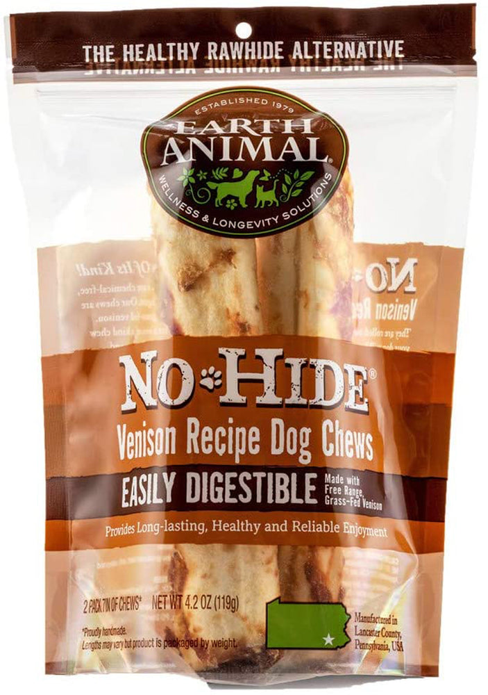 Earth Animal No-Hide Venison 11" 2Pack for your Pet Dog with Pet Store X!