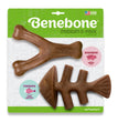 Benebone Fishbone & Wishbone Dog Chew Toy Bacon, 1ea/MD|2 pk