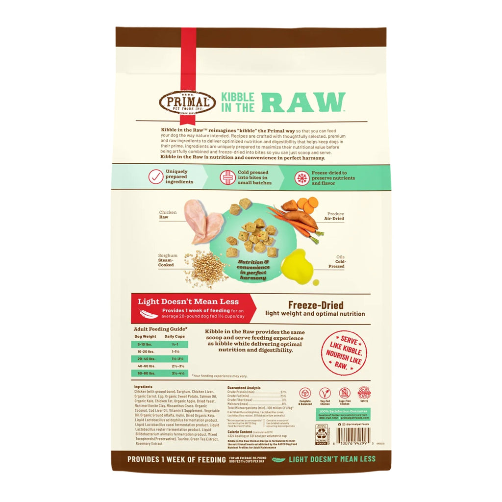 Primal Dog Freeze-Dried Kibble In The Raw Chicken 1.5Lb