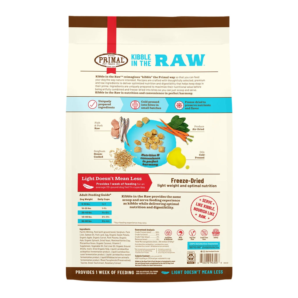 Primal Dog Freeze-Dried Kibble In The Raw Fish 1.5Lb