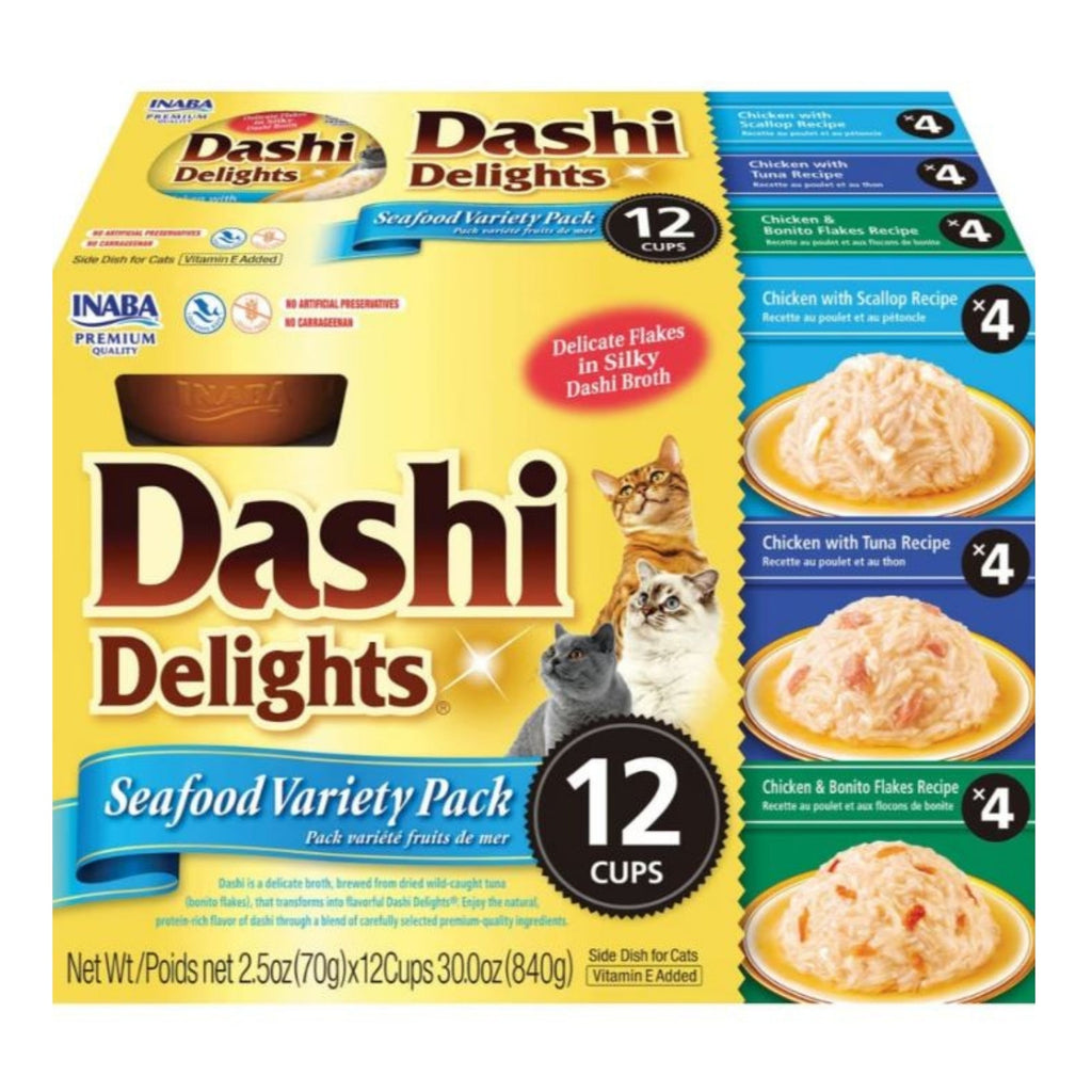 Inaba Dashi Delights Flakes In Broth Variety Pack Seafood 30oz.-12 Pk