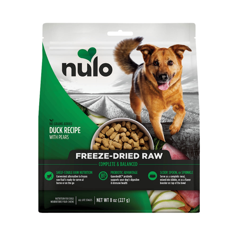 Nulo Dog Freeze-Dried Raw Grain Free Duck & Pear 8oz.