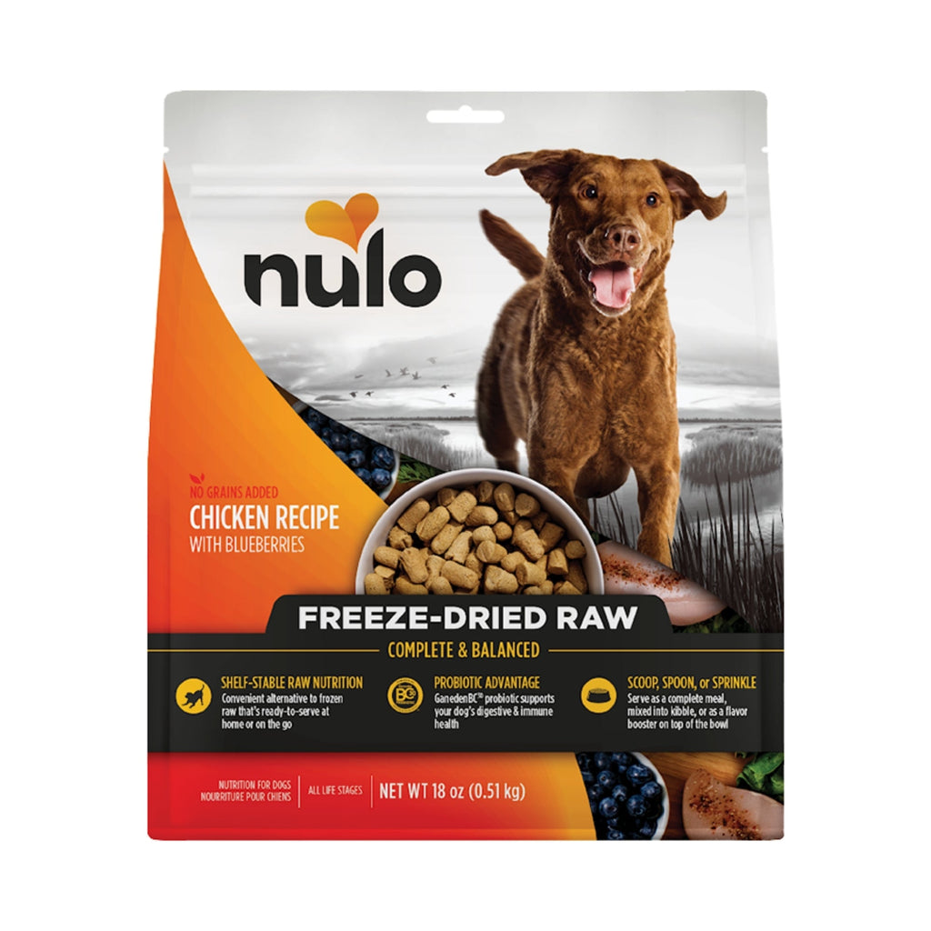 Nulo Dog Freeze-Dried Raw Grain Free Chicken & Blueberries 18oz.