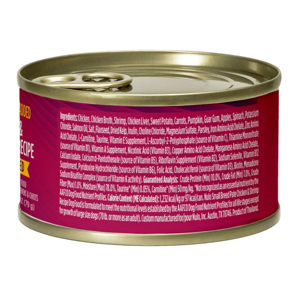 Nulo Dog Small Breed Pate Grain Free Chicken And Shrimp 2.8Oz