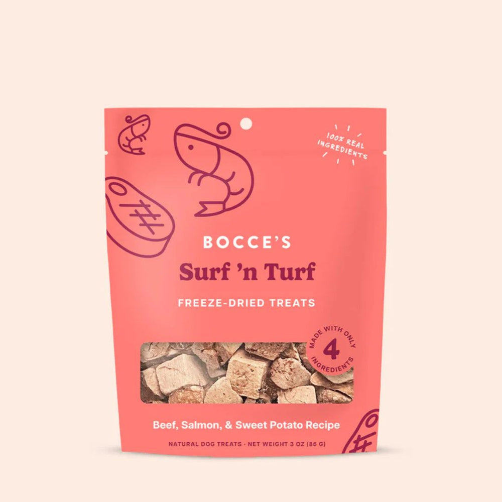 Bocce'S Bakery Dog Freeze Dried Surf'N Turf Treat 3Oz