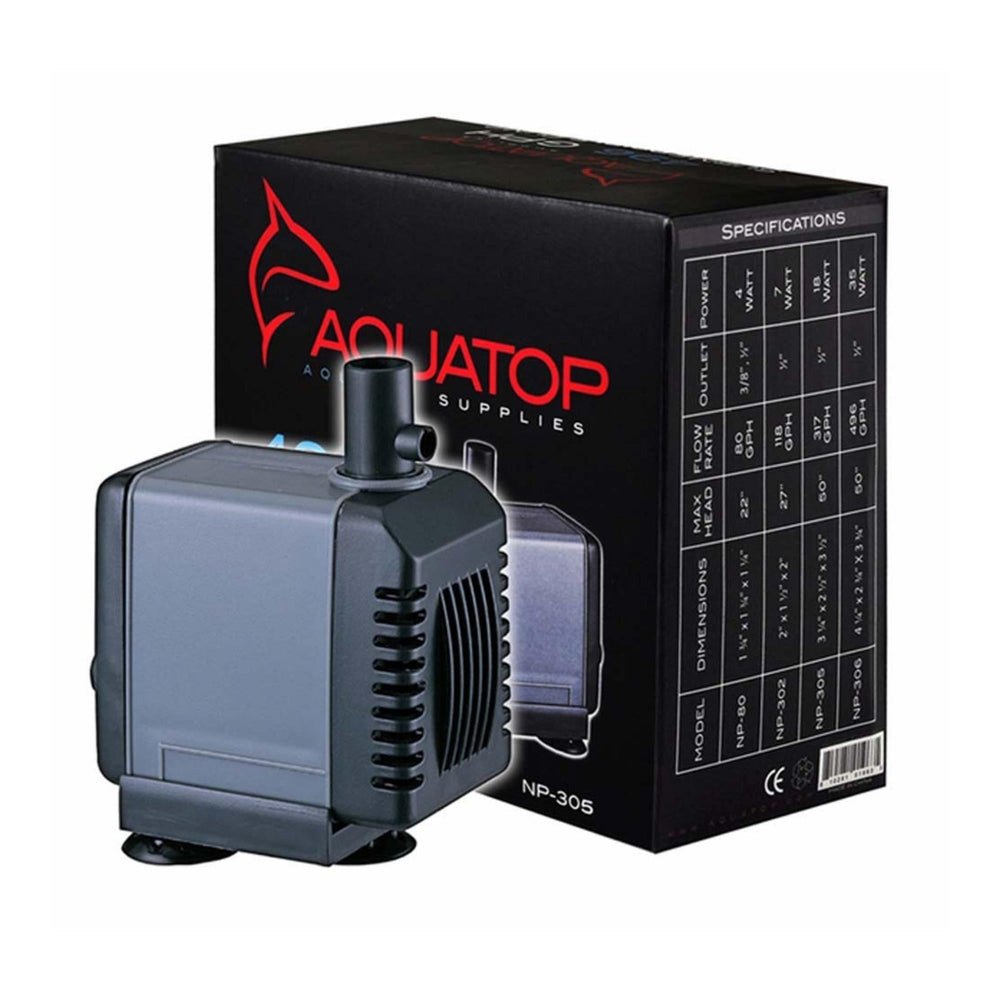 Aquatop NP-305 Aquarium Submersible Water Pump Black, Grey 1ea for your Pet Fish.