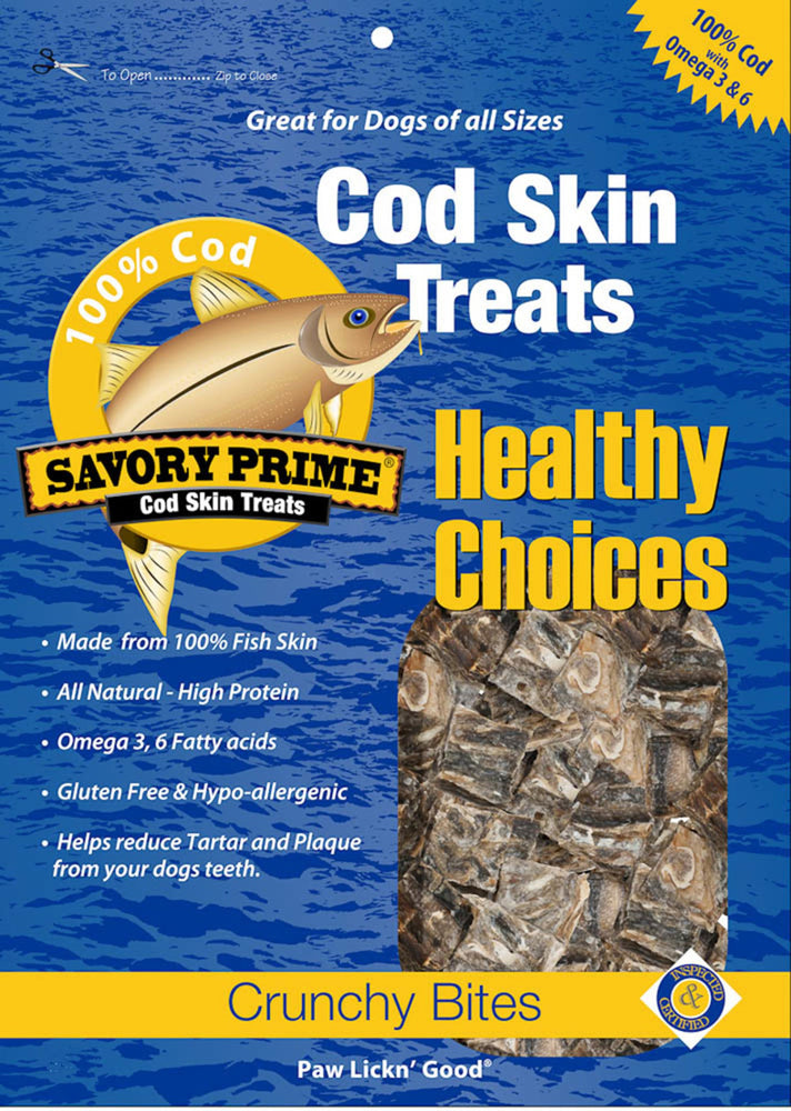 Savory Prime Cod Skin Crunchy Bites Dog Treats 1ea/4 oz