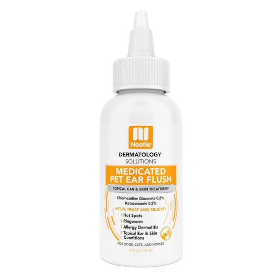 Nootie Dog Dermatology Solutions Medicated ear Flush 4oz for your Pet Dog with Pet Store X.