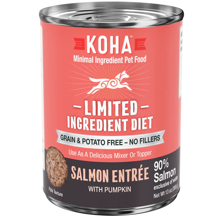 Koha Dog Limited Ingredient Grain Free 90% Salmon 13oz. (Case of 12)