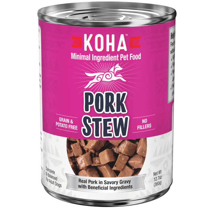 Koha Dog Grain Free Stew Pork 127oz (Case of 12) for your Pet Dog with Pet Store X!