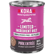 Koha Dog Limited Ingredient Grain Free 90% Pork 13oz. (Case of 12)