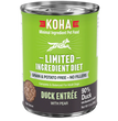 Koha Dog Limited Ingredient Grain Free 90% Duck 13oz. (Case of 12)