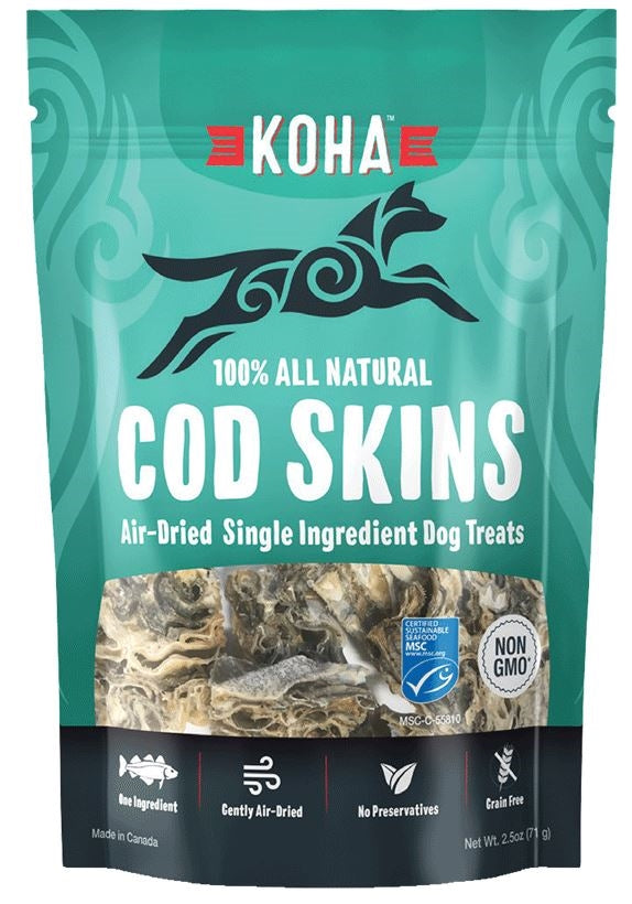 Koha Dog Grain Free Air Dried Cod Skins 25oz for your Pet Dog with Pet Store X!