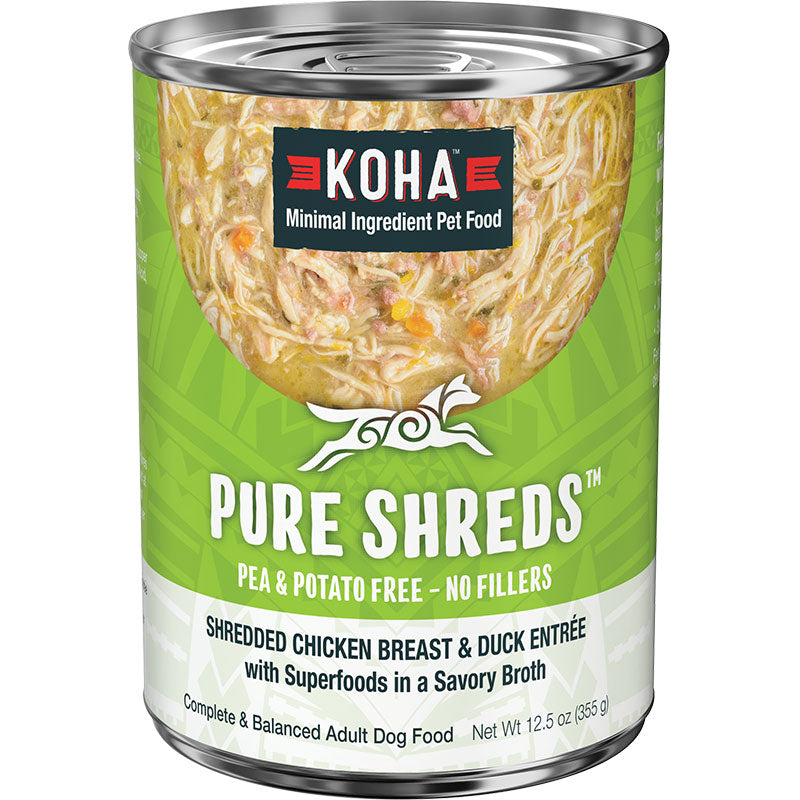 Koha Dog Grain Free Shredded Chicken And Duck 125oz (Case of 12) for your Pet Dog with Pet Store X!