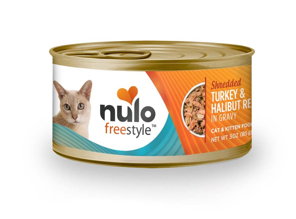 Nulo Freestyle Grain-Free Shredded Wet Cat Food Turkey & Halibut 24ea/3 oz