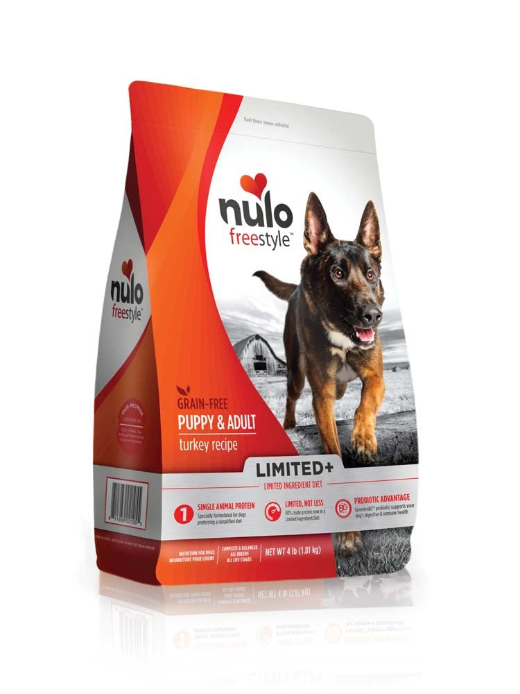 Nulo FreeStyle Limited+ Grain Free Dry Dog Food Turkey 1ea/4 lb for your Pet Dog with Pet Store X!