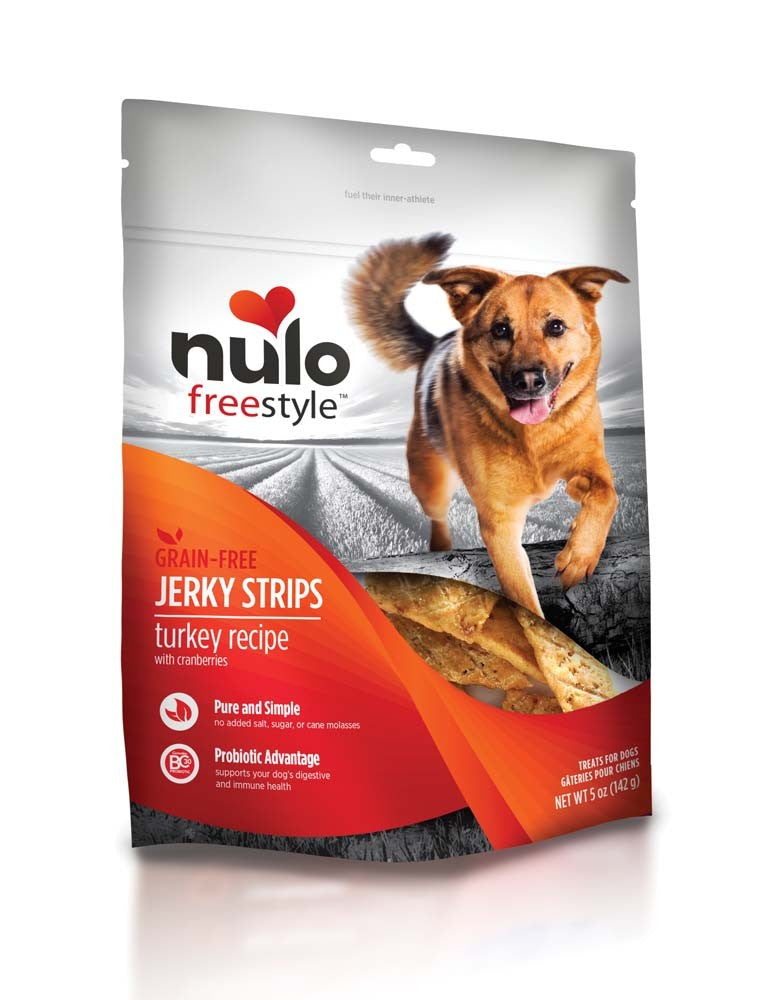 Nulo Freestyle Grain-Free Jerky Strip Dog Treats Turkey w/Cranberries 1ea/5 oz for your Pet Dog with Pet Store X!