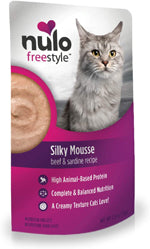 Nulo Freestyle Silky Mousse Cat Food Topper Beef & Sardine 24ea/2.8 oz