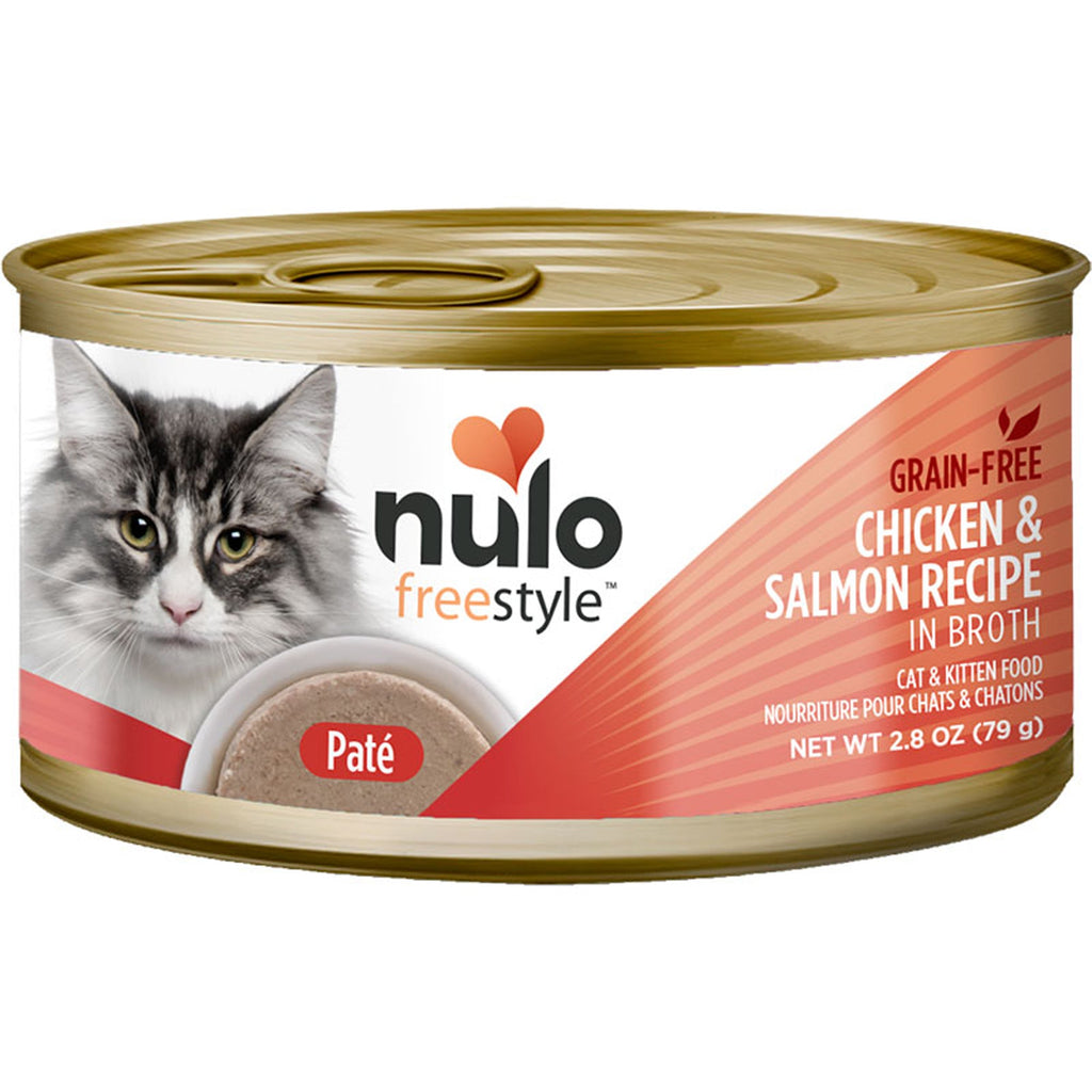 Nulo FreeStyle Smooth Pate Grain-Free Wet Cat Food Chicken & Salmon 12ea/28 oz for your Pet Cat with Pet Store X!