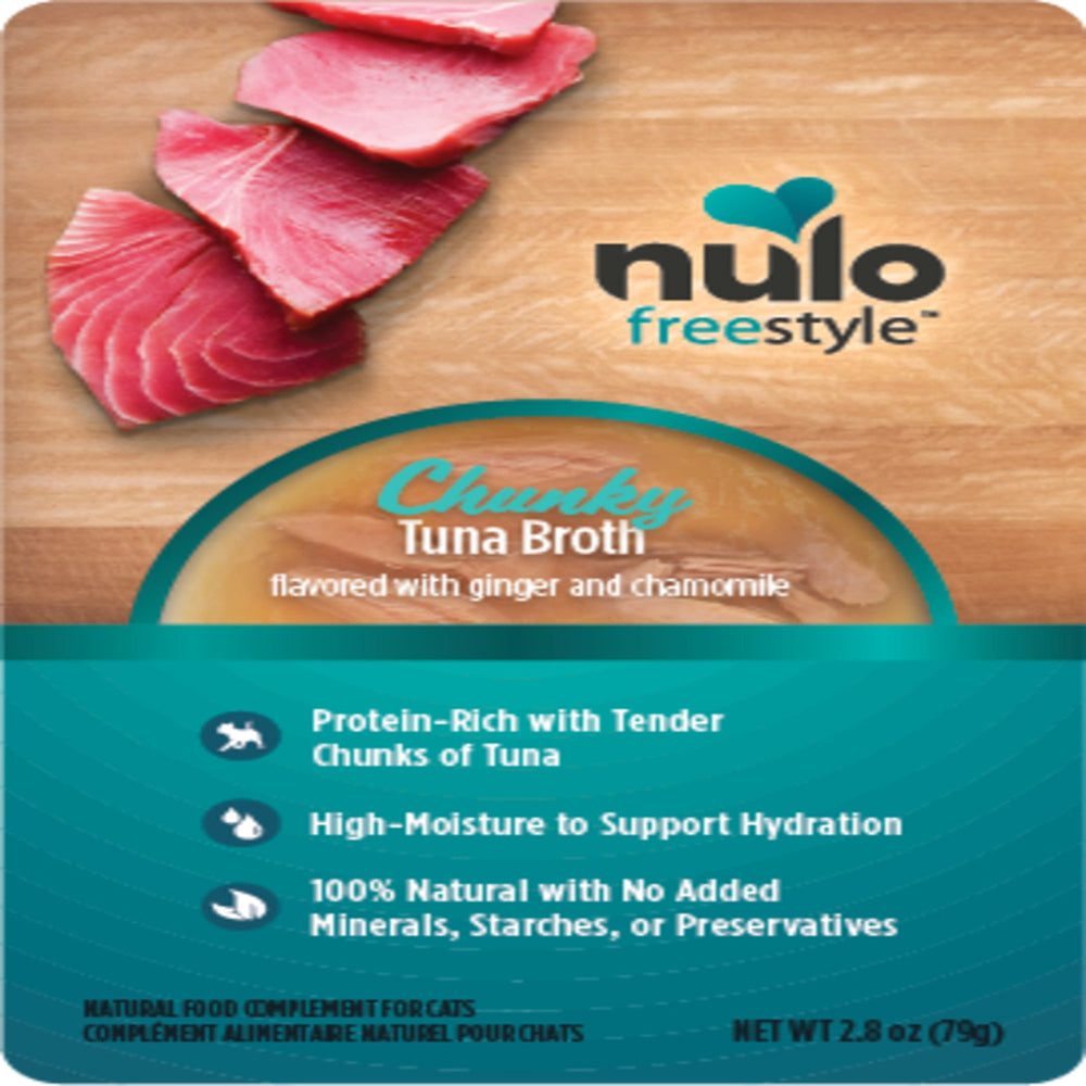 Nulo FreeStyle Chunky Broths Wet Cat Food Tuna 24ea/28 oz for your Pet Cat with Pet Store X!