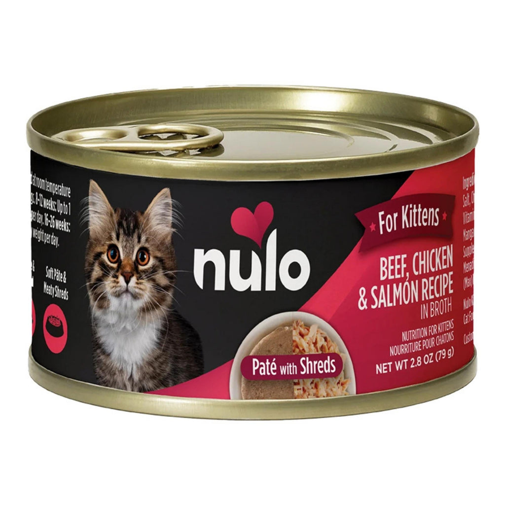 Nulo Cat Kitten Pate Beef Chicken Salmon 2.8oz. (Case of 12)