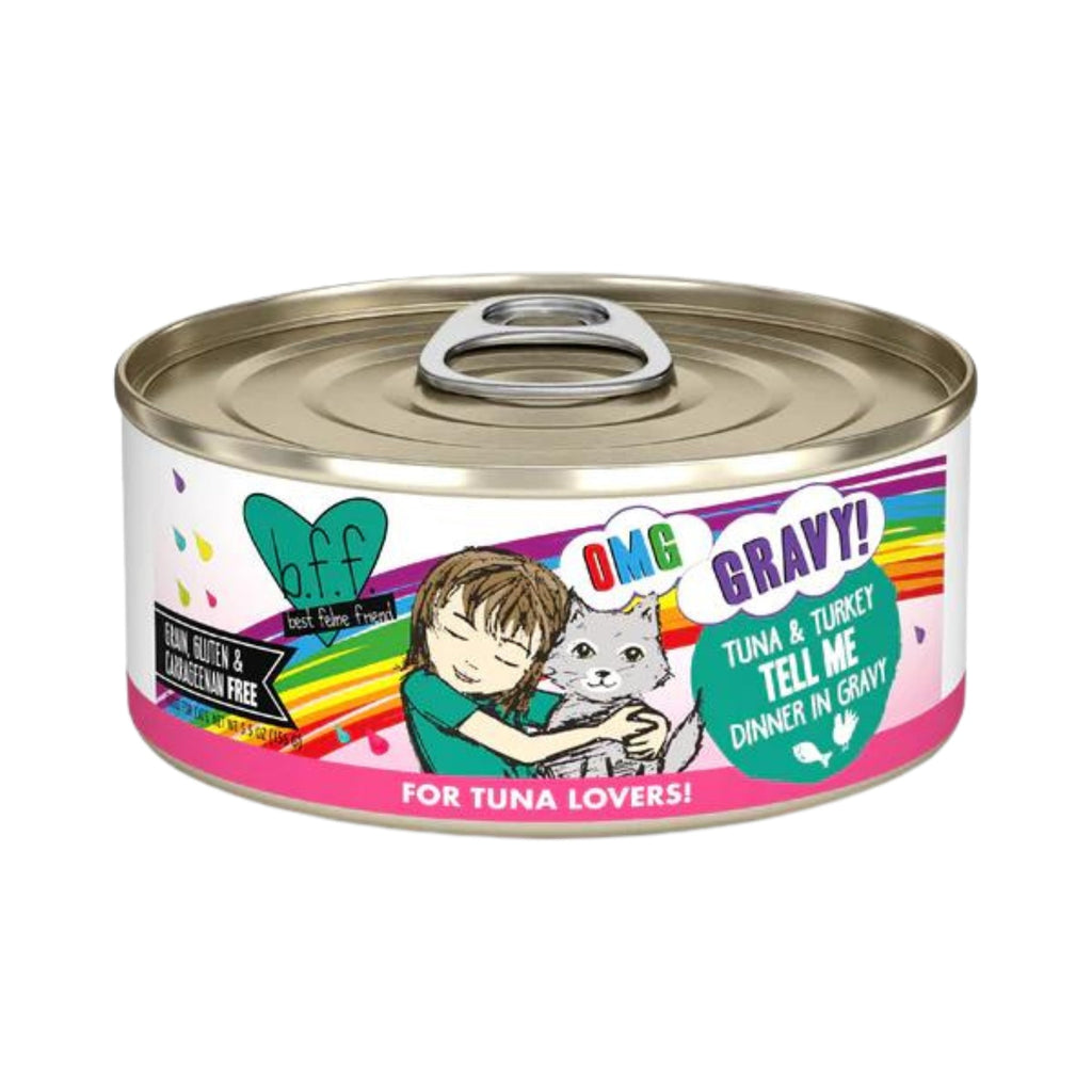 BFF Cat Omg Tuna and Turkey Tell Me Dinner in Gravy 5.5oz. (Case of 8)