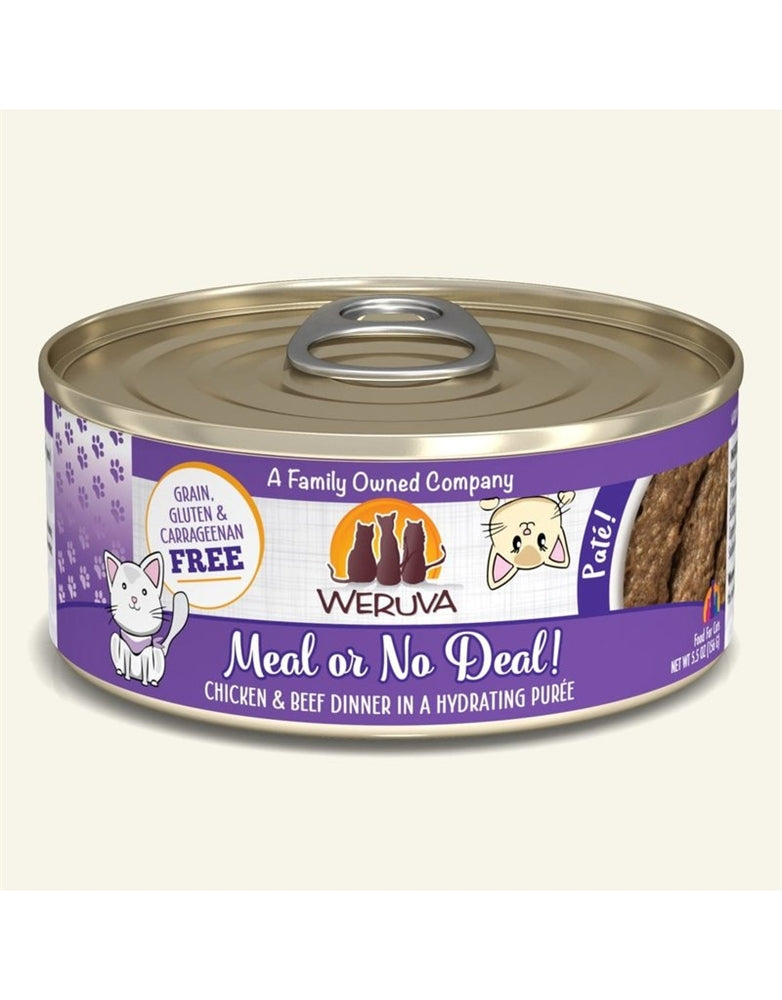 Weruva Cat Pate Meal or No Deal! Chicken and Beef Dinner 55oz (Case of 8) for your Pet Cat with Pet Store X!