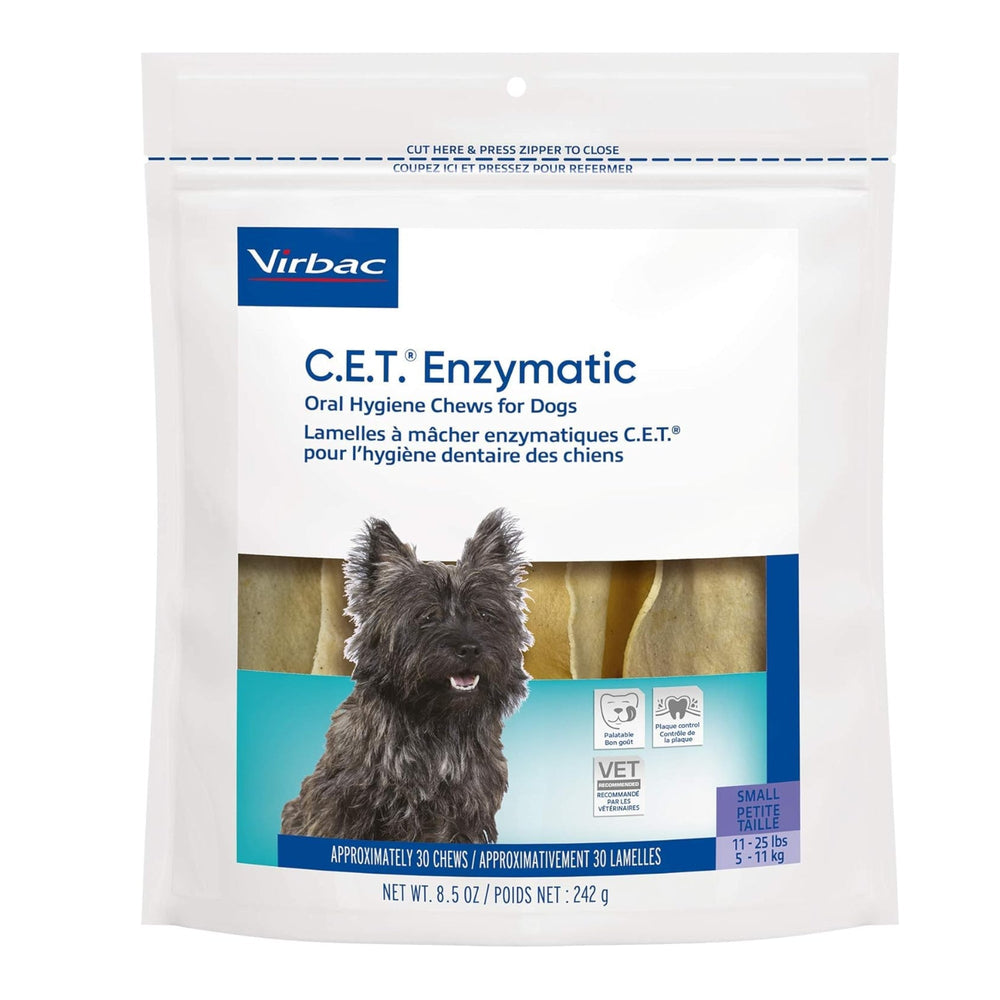 CET Enzymatic Oral Hygiene Chews For Dogs Beef/Poultry Small 30 Count for your Pet Dog with Pet Store X!