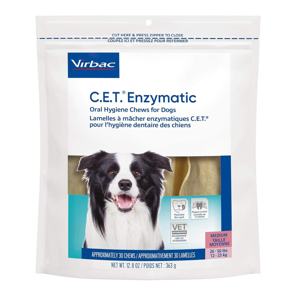 CET Enzymatic Oral Hygiene Chews For Dogs Beef/Chicken Medium 30 Count for your Pet Dog with Pet Store X!