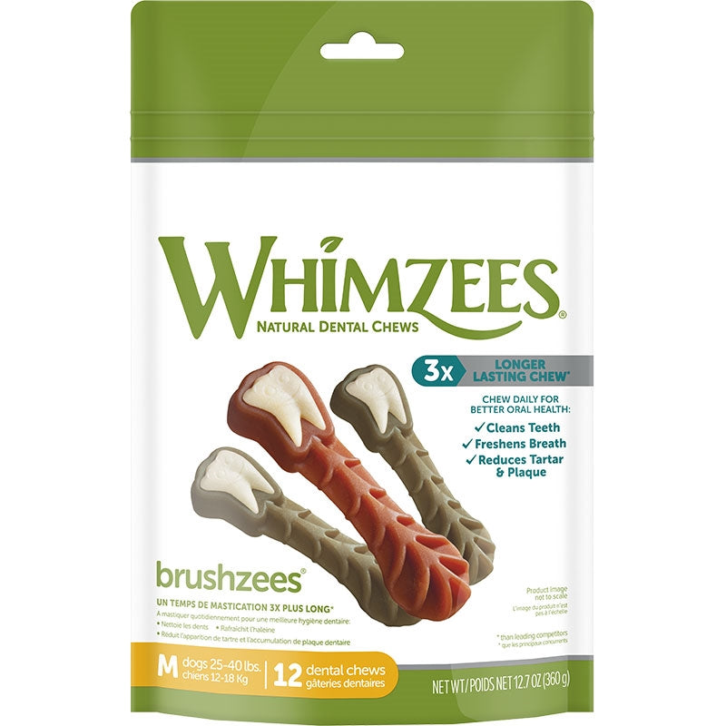 Whimzees Brushzees Medium 127 oz Bag for your Pet Dog with Pet Store X!