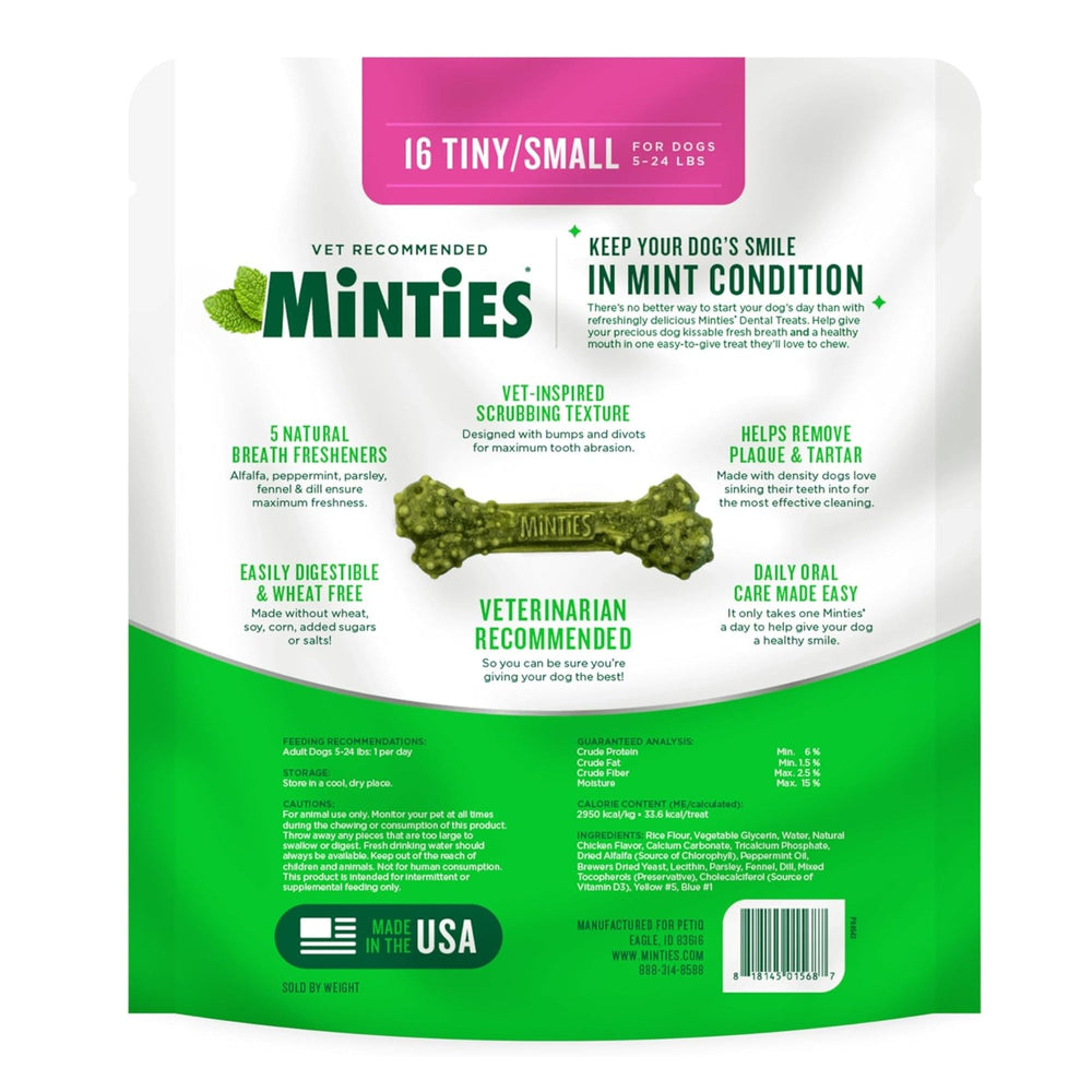 Vetiq Minties Dental Bone For Dogs Tiny/Small 6.4oz. - 16count