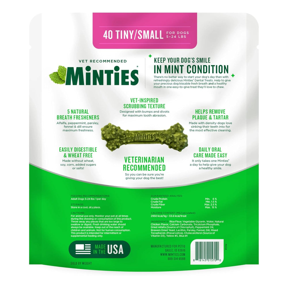 Vetiq Minties Dental Bone For Dogs Tiny/Small 16oz. - 40count