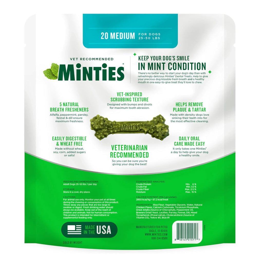 Vetiq Minties Dental Bone For Dogs Medium/Large 16oz. - 20count