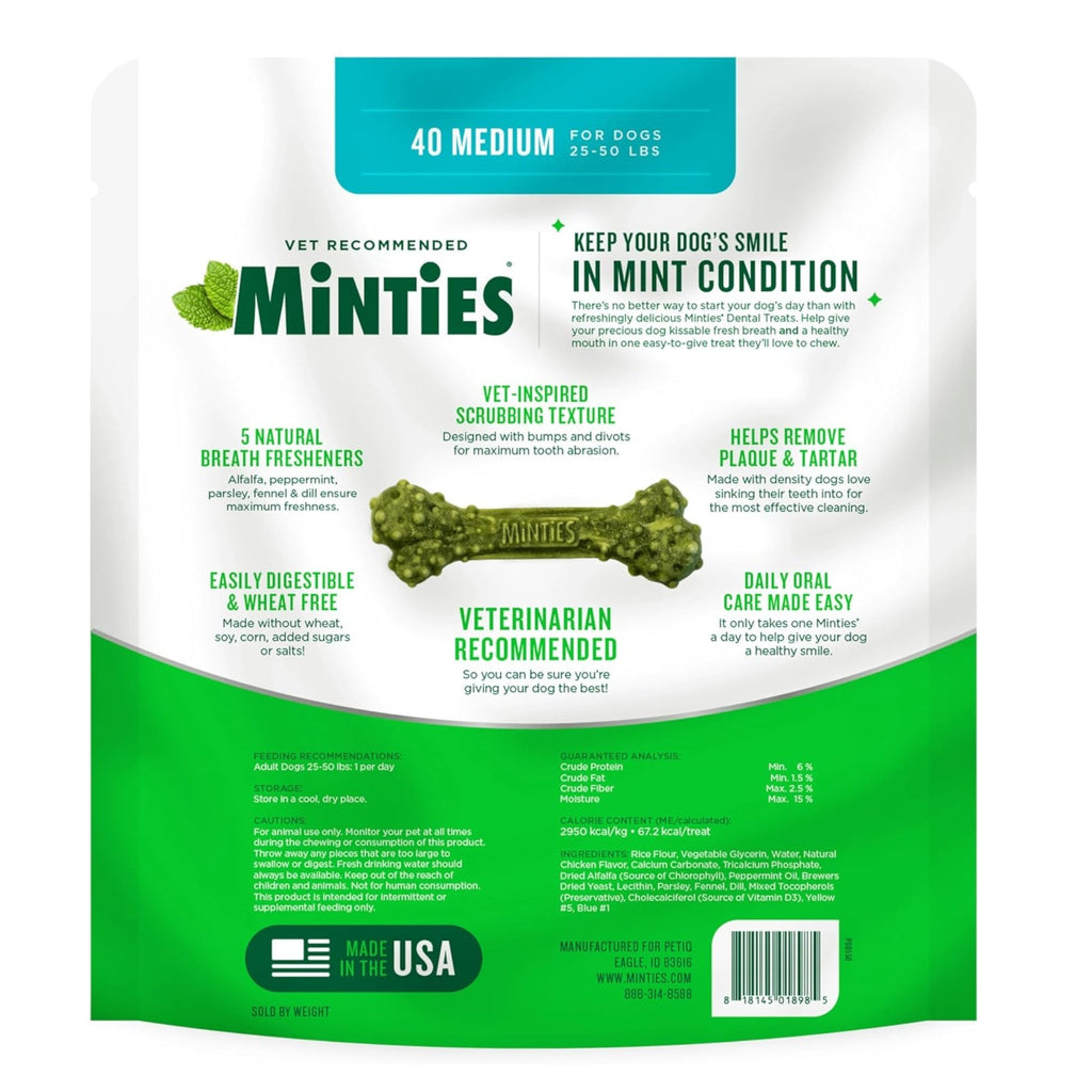 Vetiq Minties Dental Bone For Dogs Medium/Large 32oz. - 40count